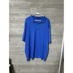 Polo Ralph‎ Lauren Polo Shirt Mens 3XLT Big Blue Soft Touch Flesh Pony Casual